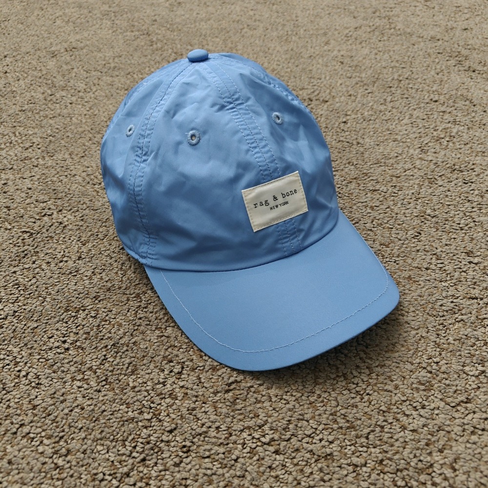 Rag & Bone NY Women's Blue Nylon Baseball Cap Adjustable Athleisure Hat - Picture 2 of 7